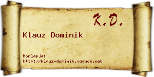 Klauz Dominik névjegykártya